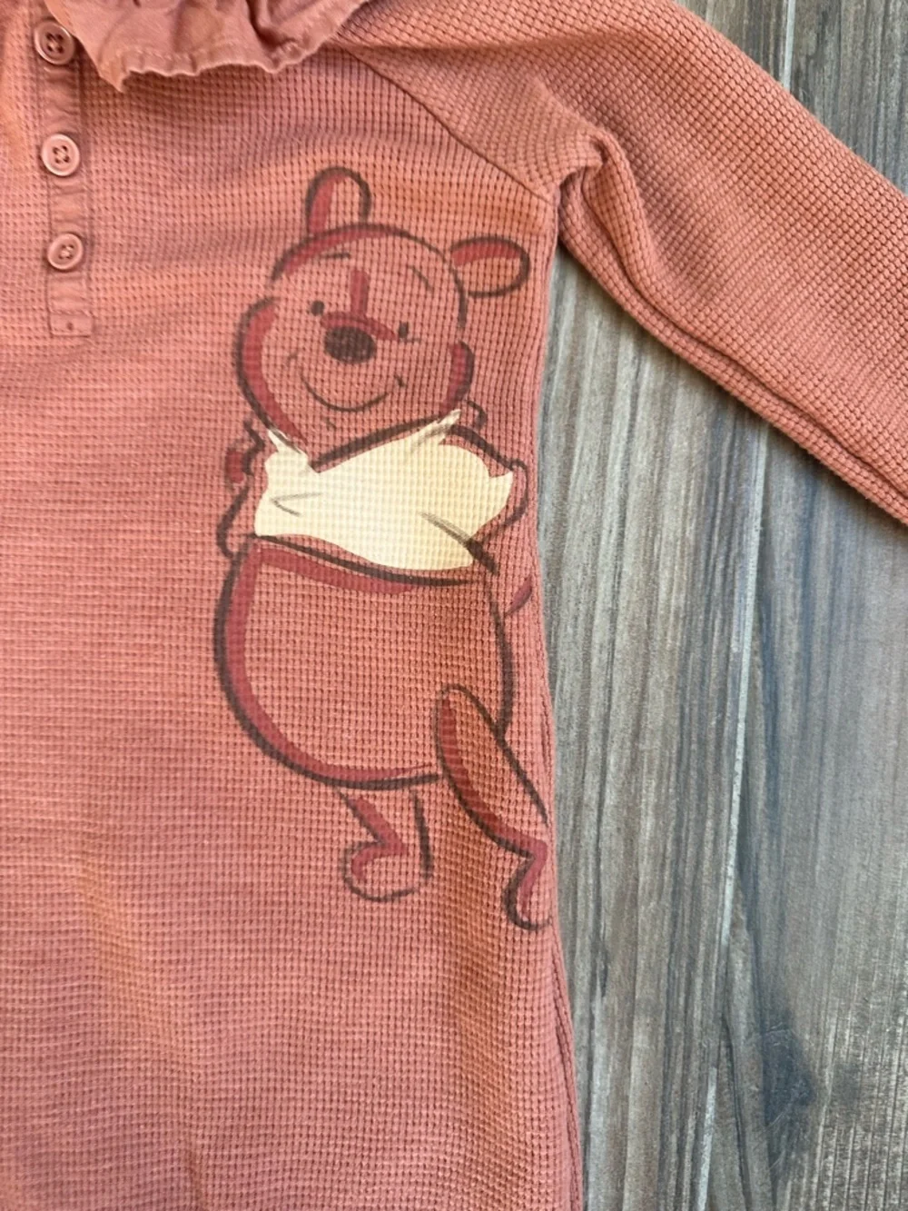Disney Rust Winnie the Pooh & Piglet Ruffle Collar Jumpsuit